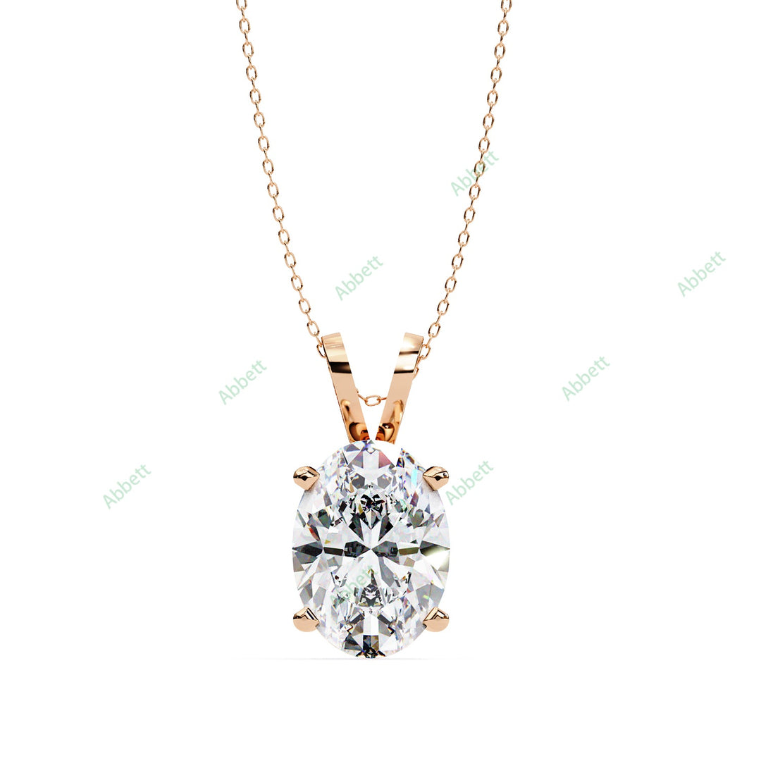Oval Solitaire Pendant PE1240
