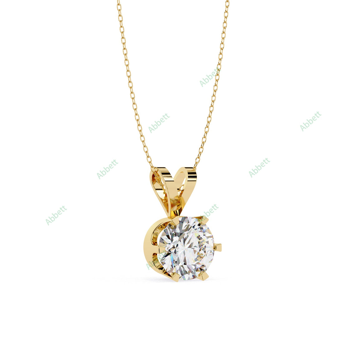 Round Solitaire Pendant PE1242