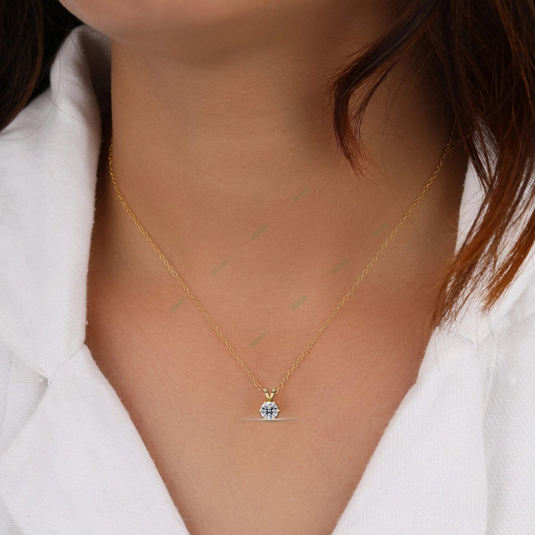 Round Solitaire Pendant PE1242