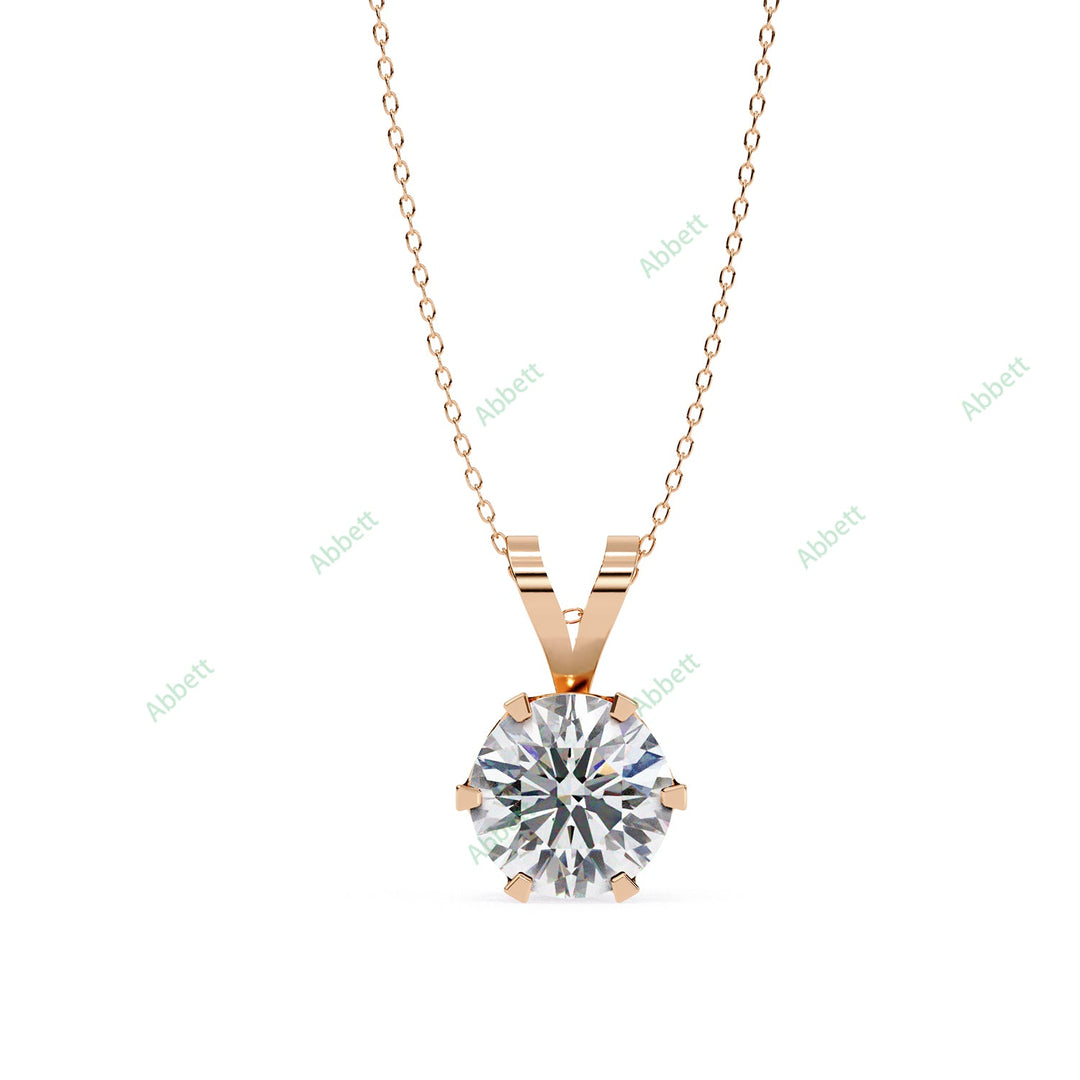 Round Solitaire Pendant PE1242