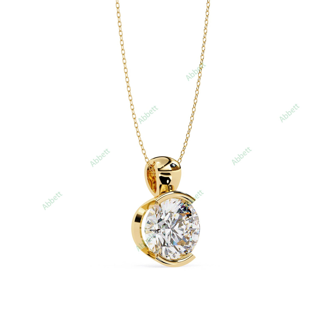 Bezel Solitaire Pendant PE1243