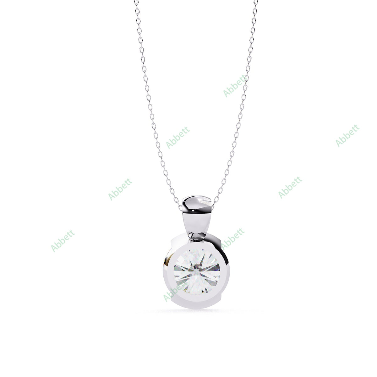 Bezel Solitaire Pendant PE1243