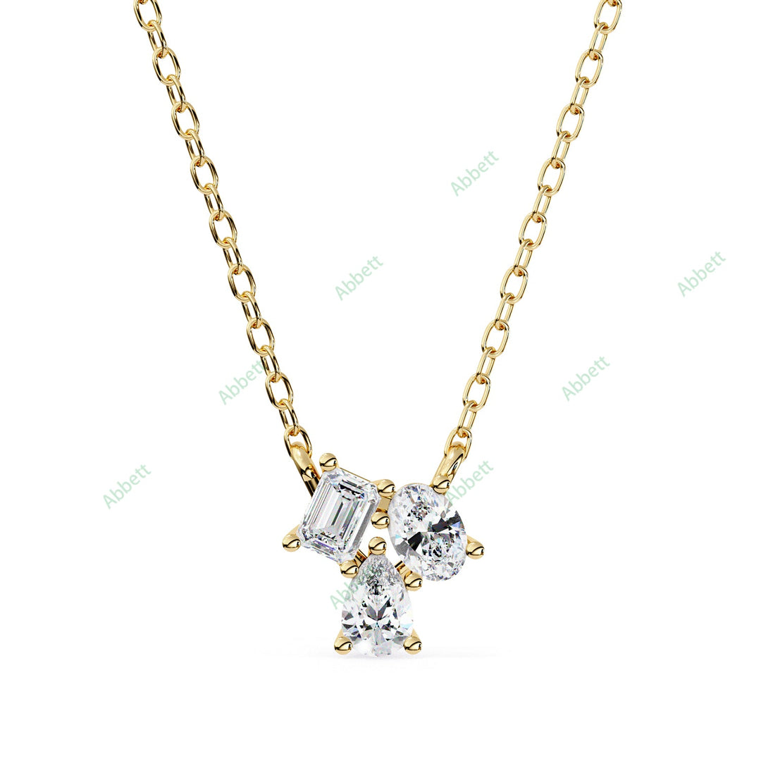 Emerald Three Stone Pendant PE1244