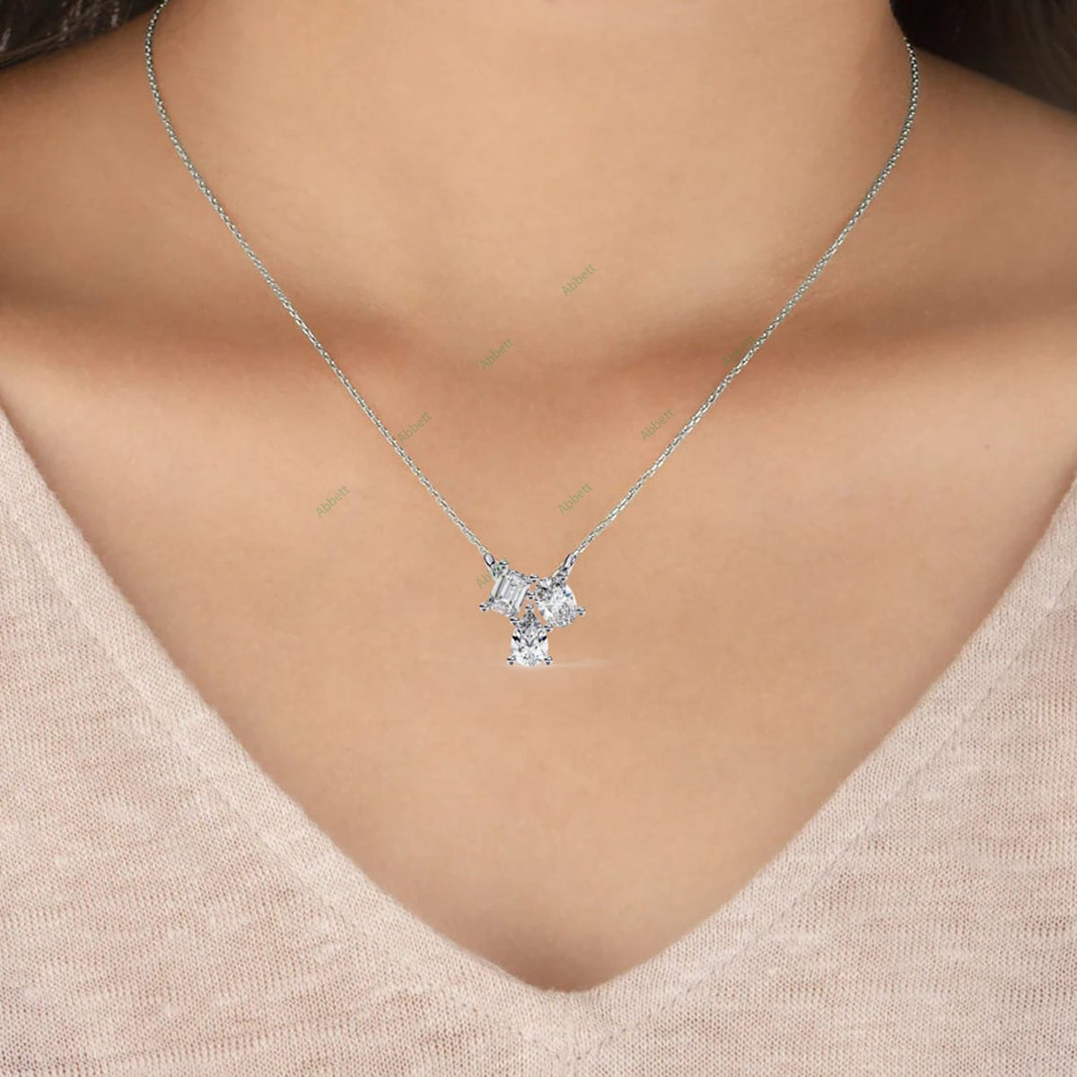 Three Stone Fashion Pendant PE1244