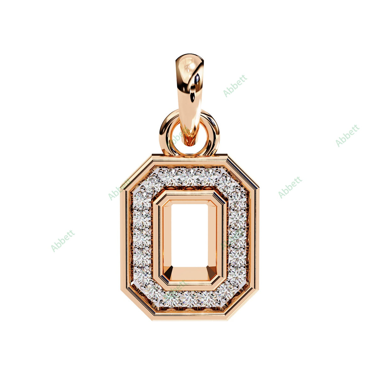 Emerald-style lab-grown diamond halo pendant necklace - PE1256