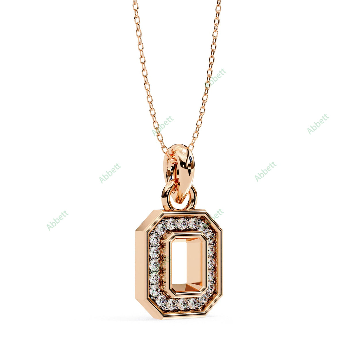 Emerald-style lab-grown diamond halo pendant necklace - PE1256