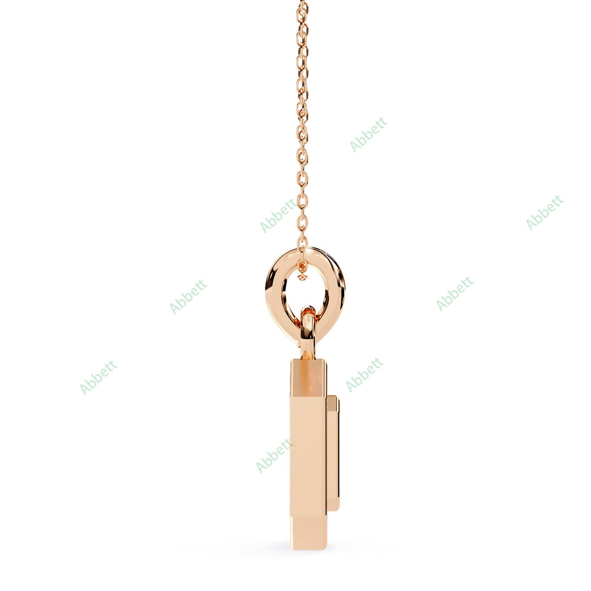 Emerald-style lab-grown diamond halo pendant necklace - PE1256