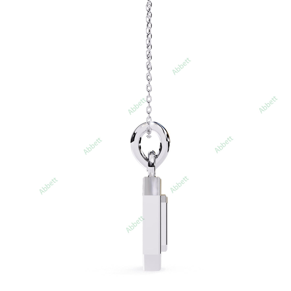 Emerald-style lab-grown diamond halo pendant necklace - PE1256