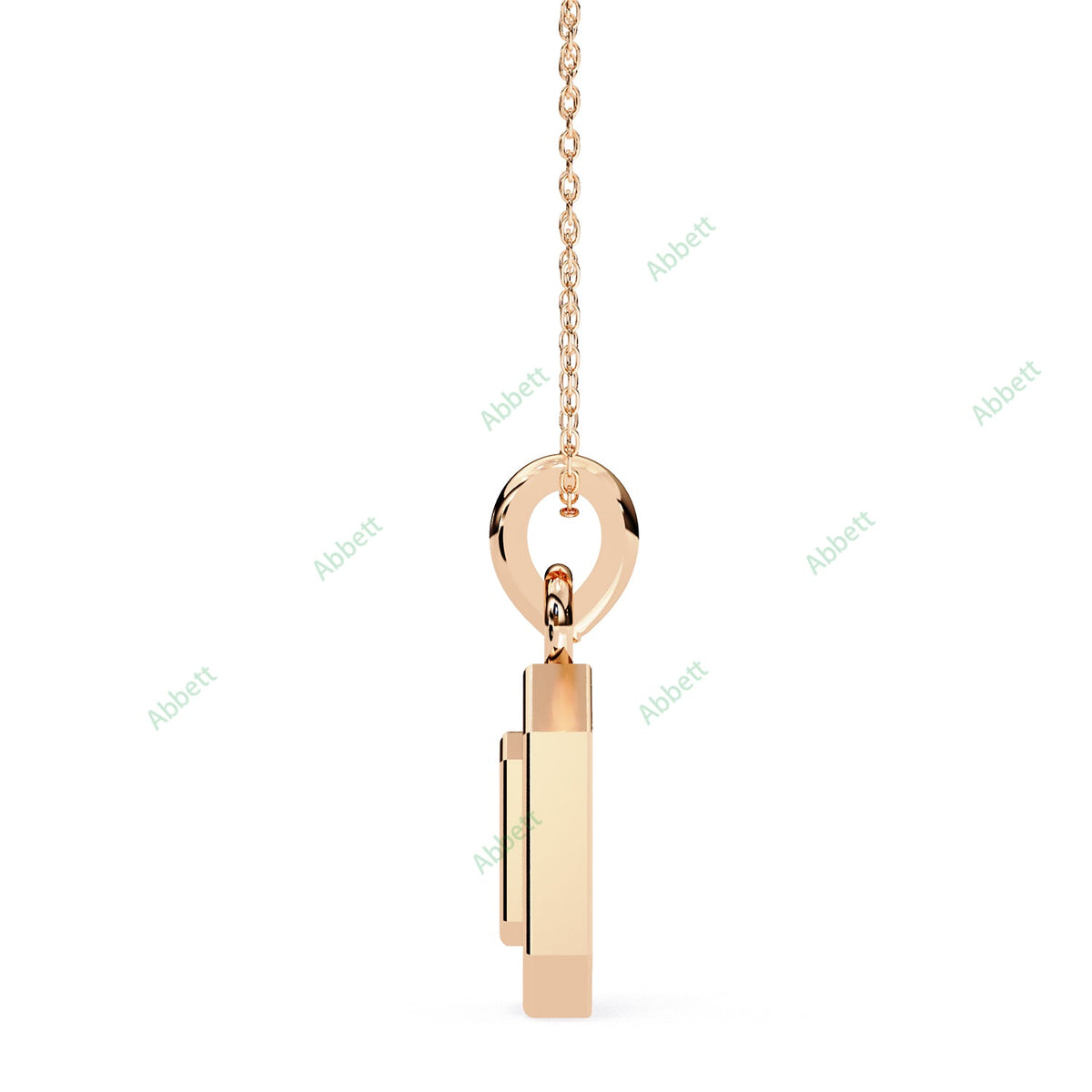 Emerald-style lab-grown diamond halo pendant necklace - PE1256