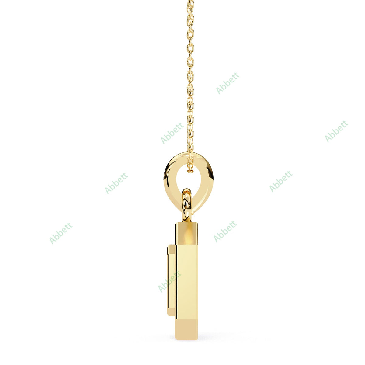 Emerald-style lab-grown diamond halo pendant necklace - PE1256