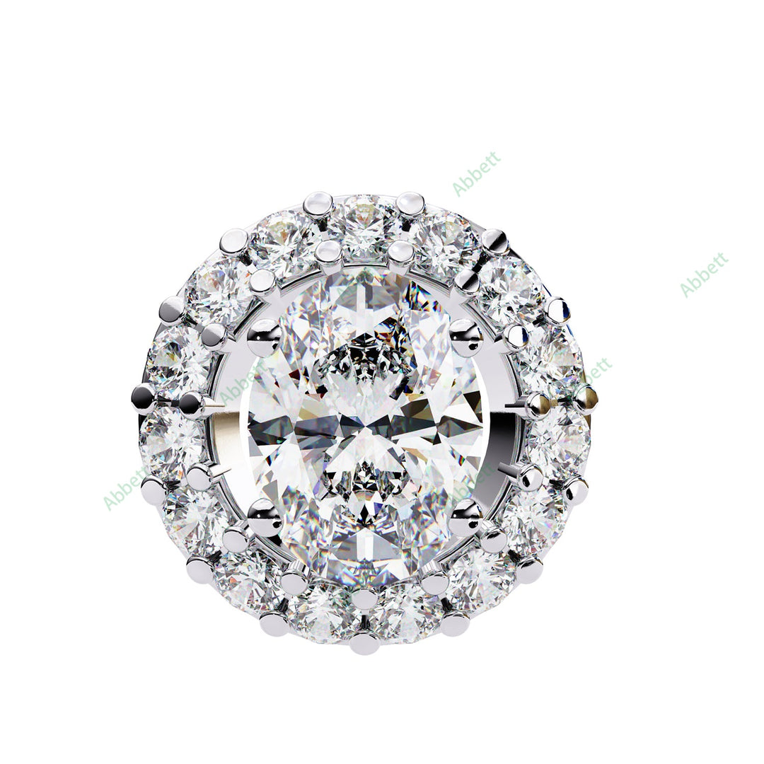Oval Halo Pendant PE1257