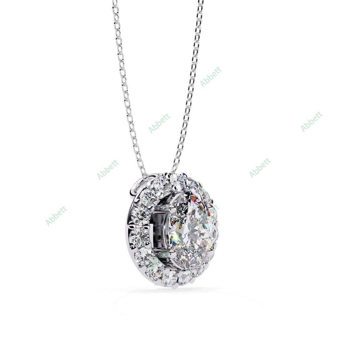 Oval Halo Pendant PE1257