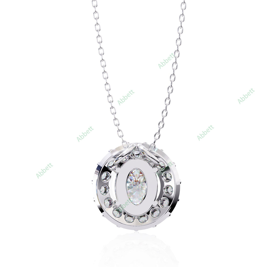 Oval Halo Pendant PE1257
