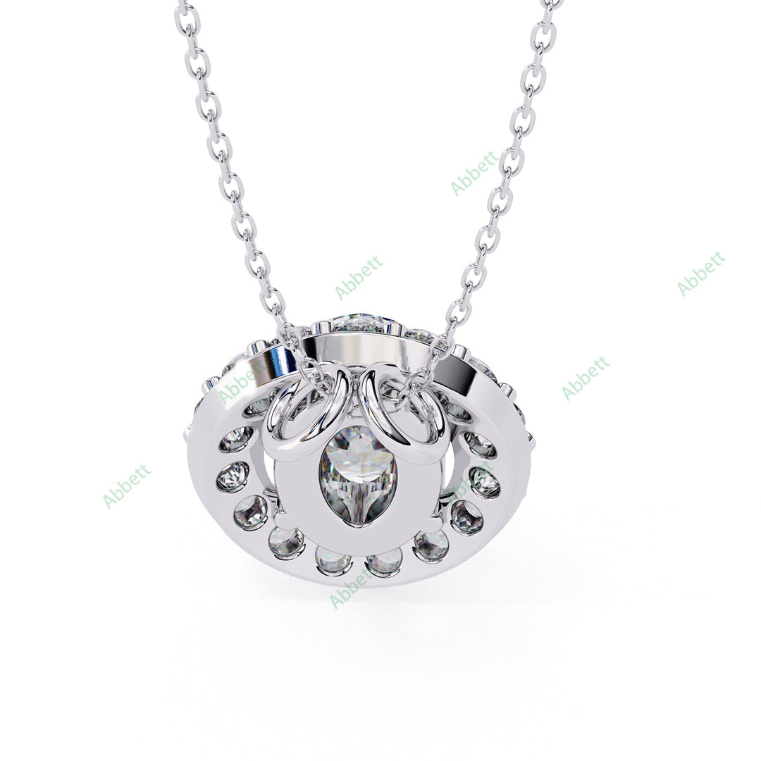 Oval Halo Pendant PE1257