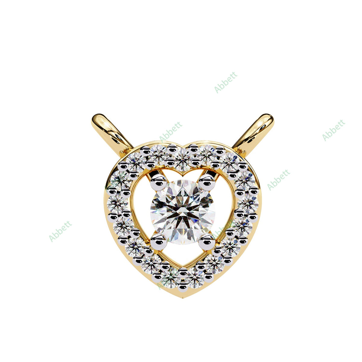 Petite round lab-grown diamond halo pendant necklace with 0.1ct centre stone - PE1262