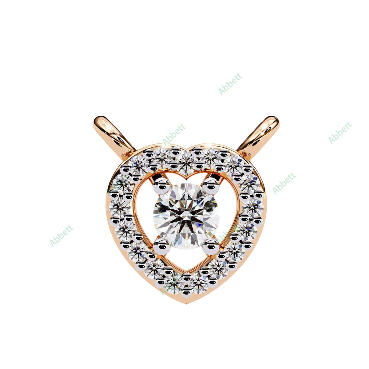 Petite round lab-grown diamond halo pendant necklace with 0.1ct centre stone - PE1262