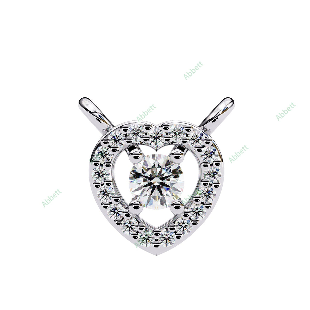 Petite round lab-grown diamond halo pendant necklace with 0.1ct centre stone - PE1262