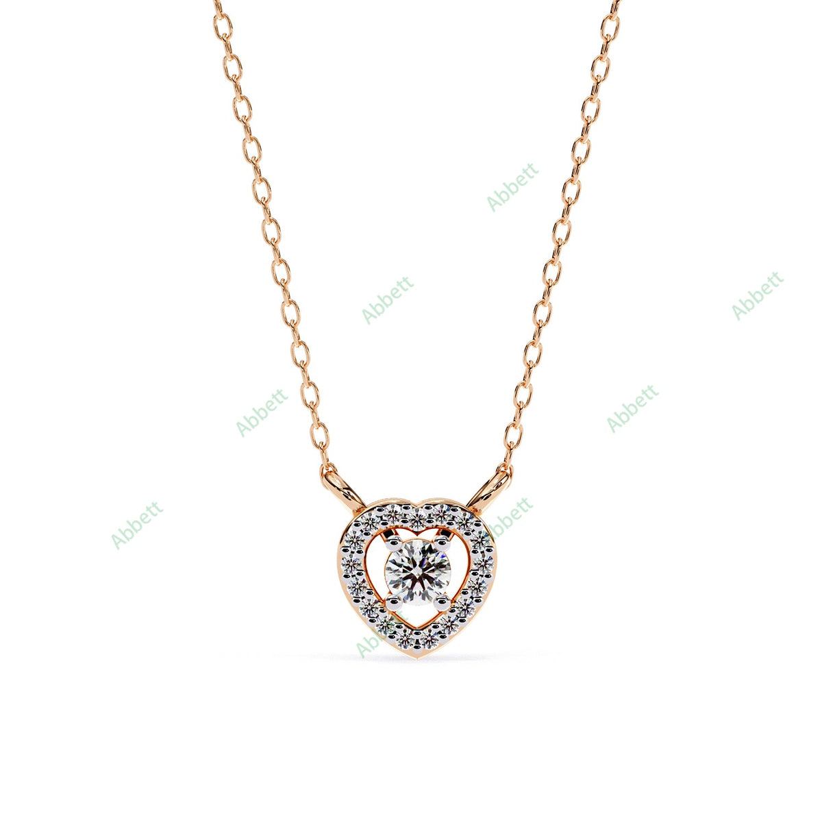 Petite round lab-grown diamond halo pendant necklace with 0.1ct centre stone - PE1262
