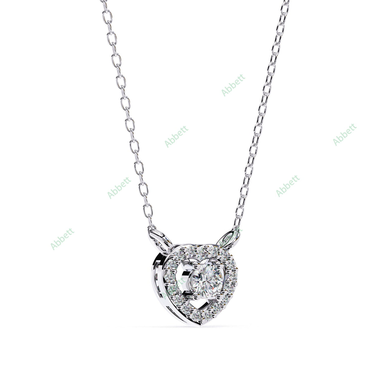 Petite round lab-grown diamond halo pendant necklace with 0.1ct centre stone - PE1262