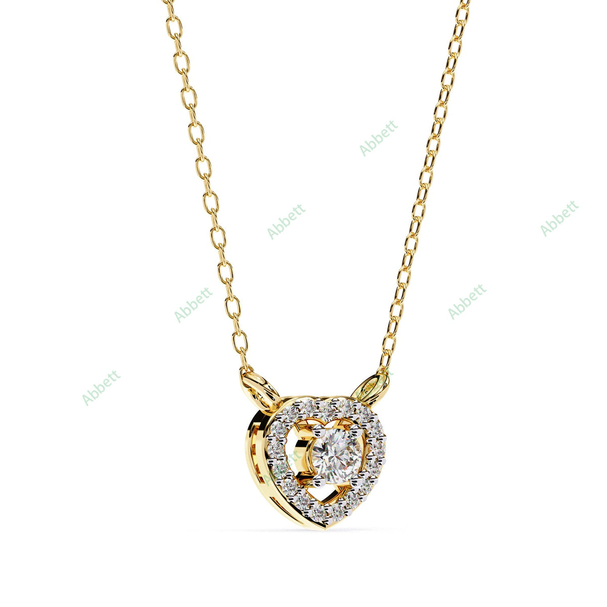 Petite round lab-grown diamond halo pendant necklace with 0.1ct centre stone - PE1262