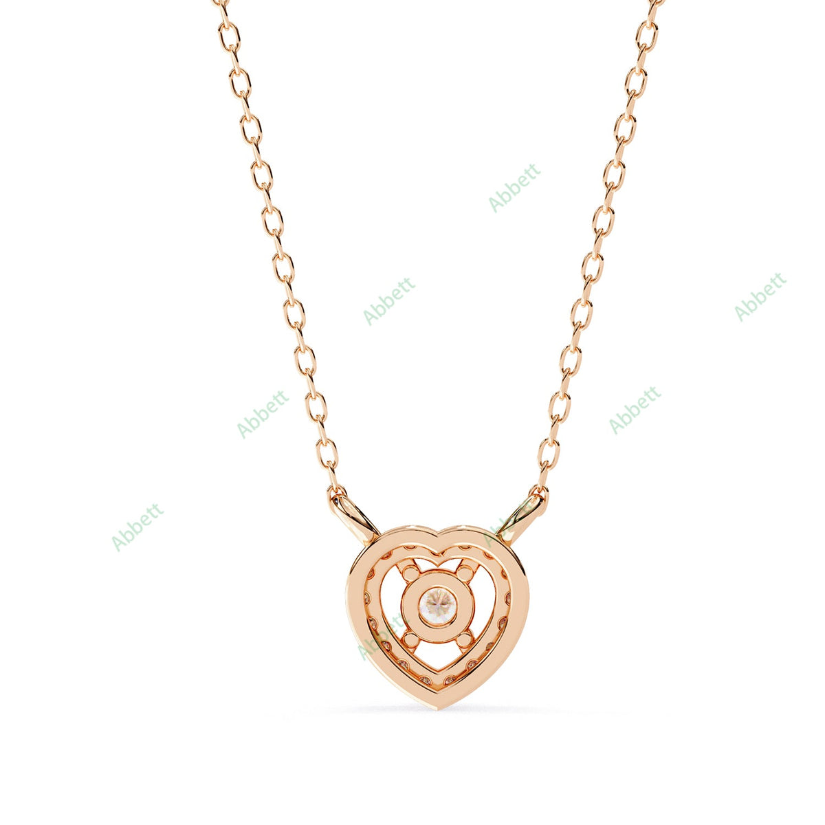 Petite round lab-grown diamond halo pendant necklace with 0.1ct centre stone - PE1262