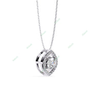 Round lab-grown diamond halo pendant necklace with 0.47ct centre stone - PE1263