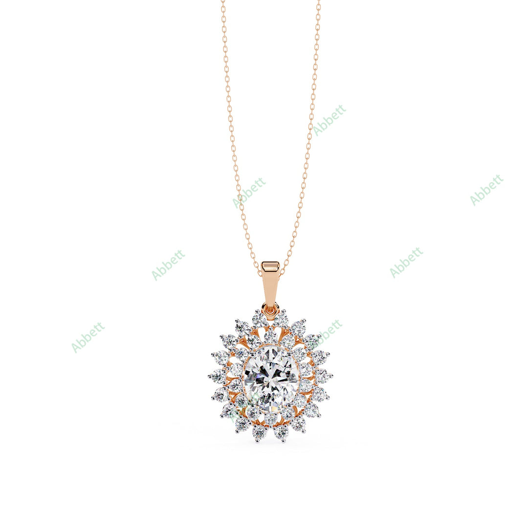 Oval Halo Pendant PE1271