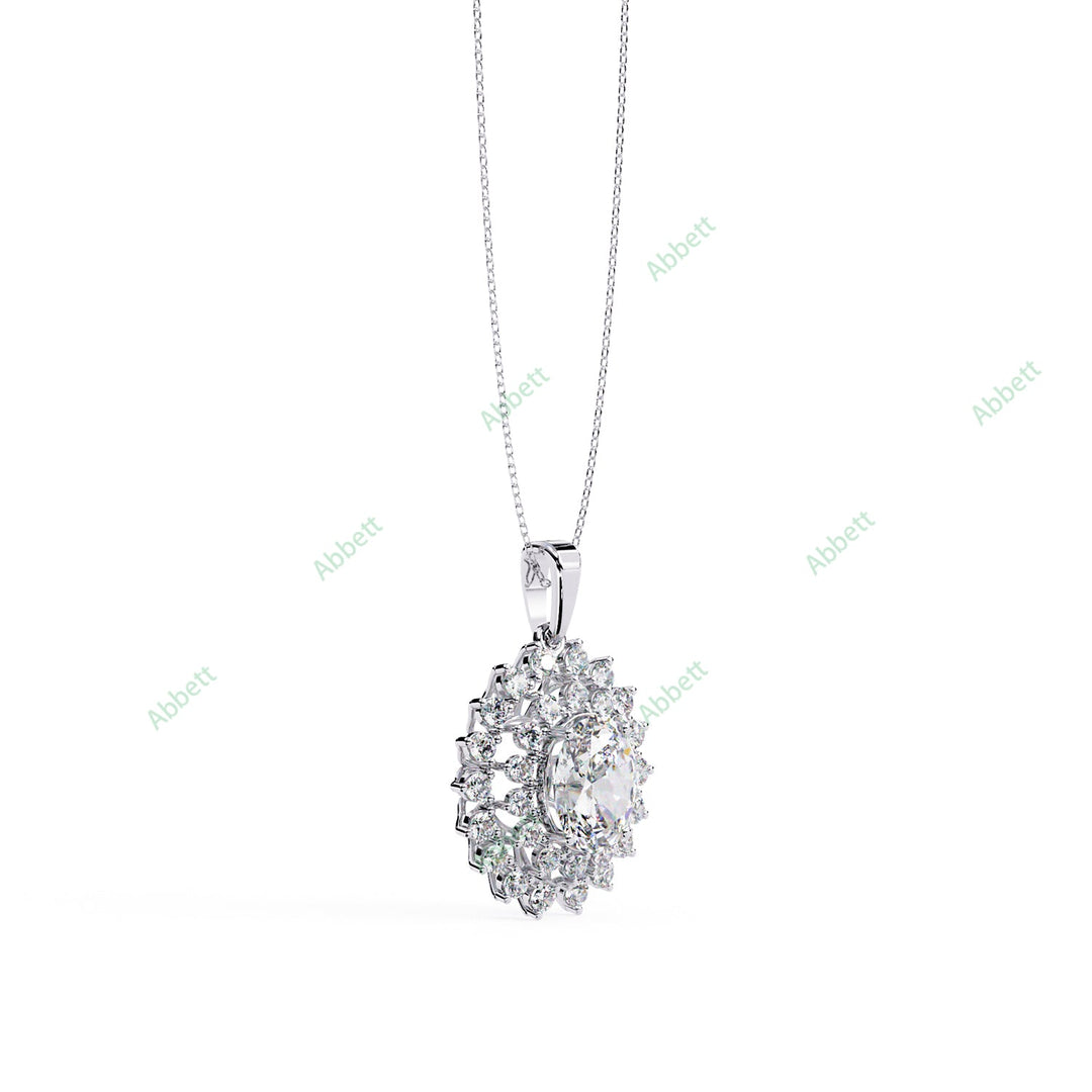 Oval Halo Pendant PE1271