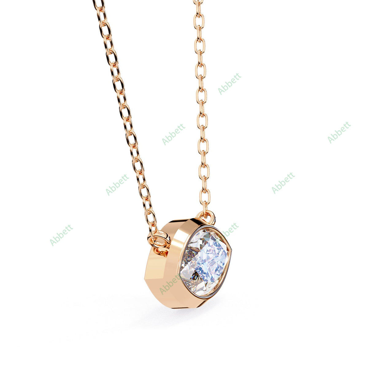 Bezel, East West Solitaire Pendant PE1592