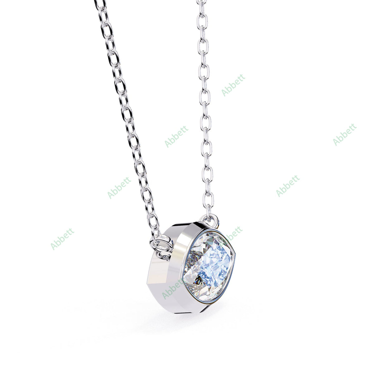 Bezel, East West Solitaire Pendant PE1592