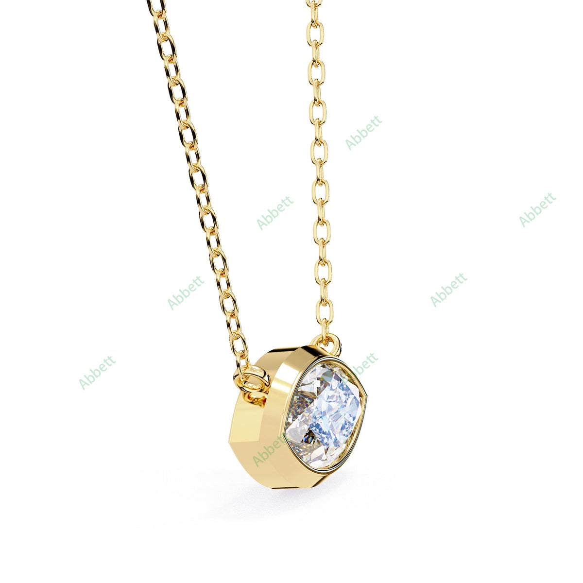 Bezel, East West Solitaire Pendant PE1592