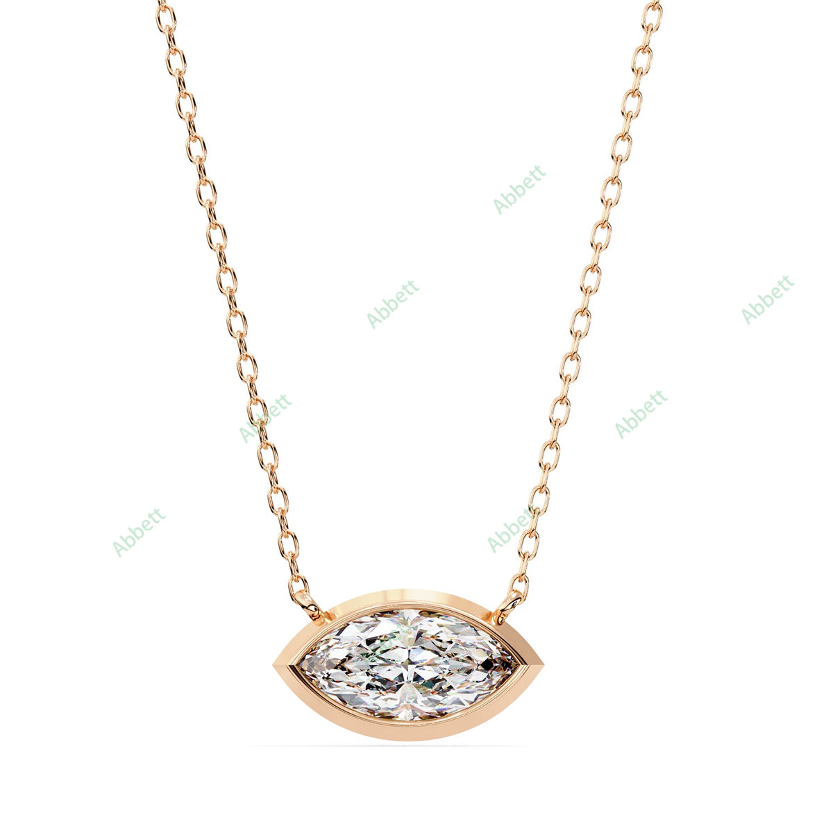 Bezel, East West Solitaire Pendant PE1592