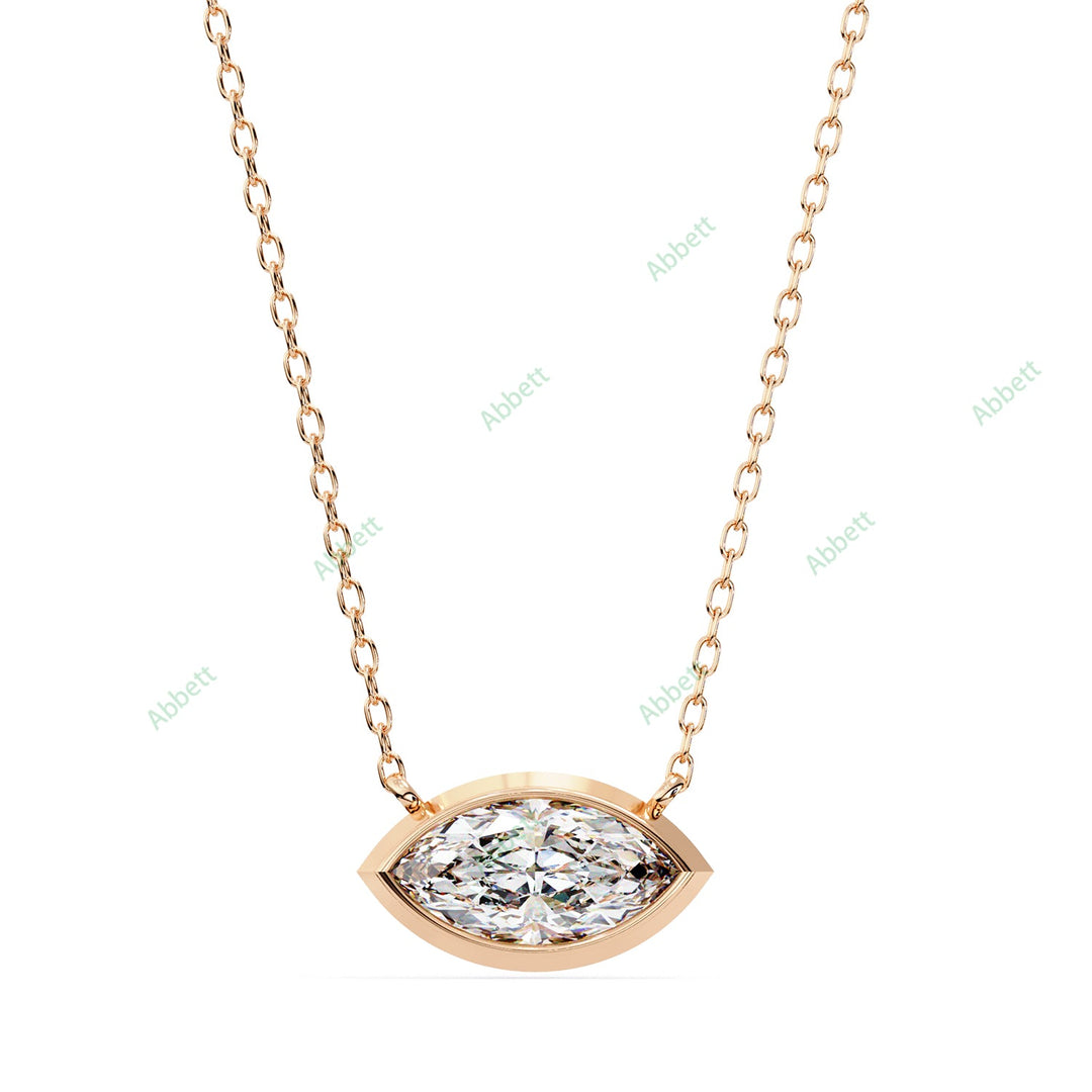 Bezel Marquise Solitaire Pendant PE1592