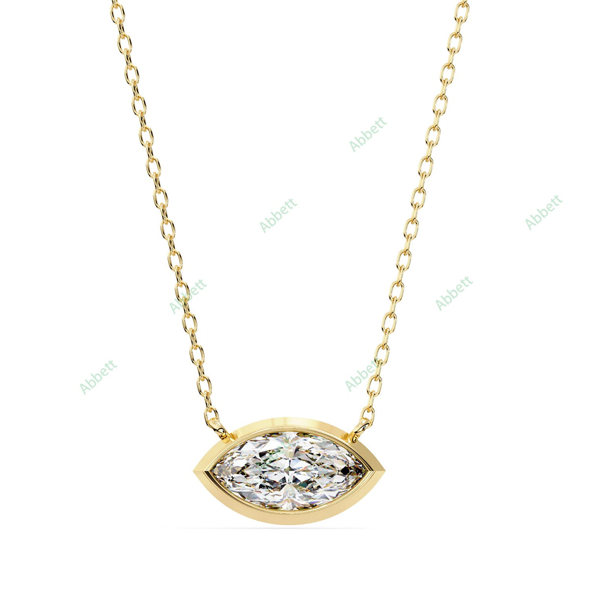 Bezel, East West Solitaire Pendant PE1592