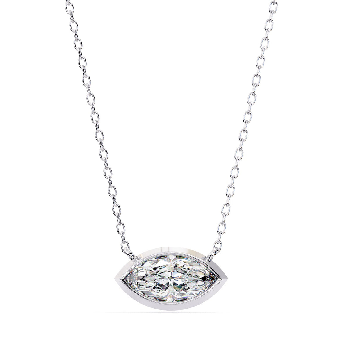 Bezel, East West Solitaire Pendant PE1592