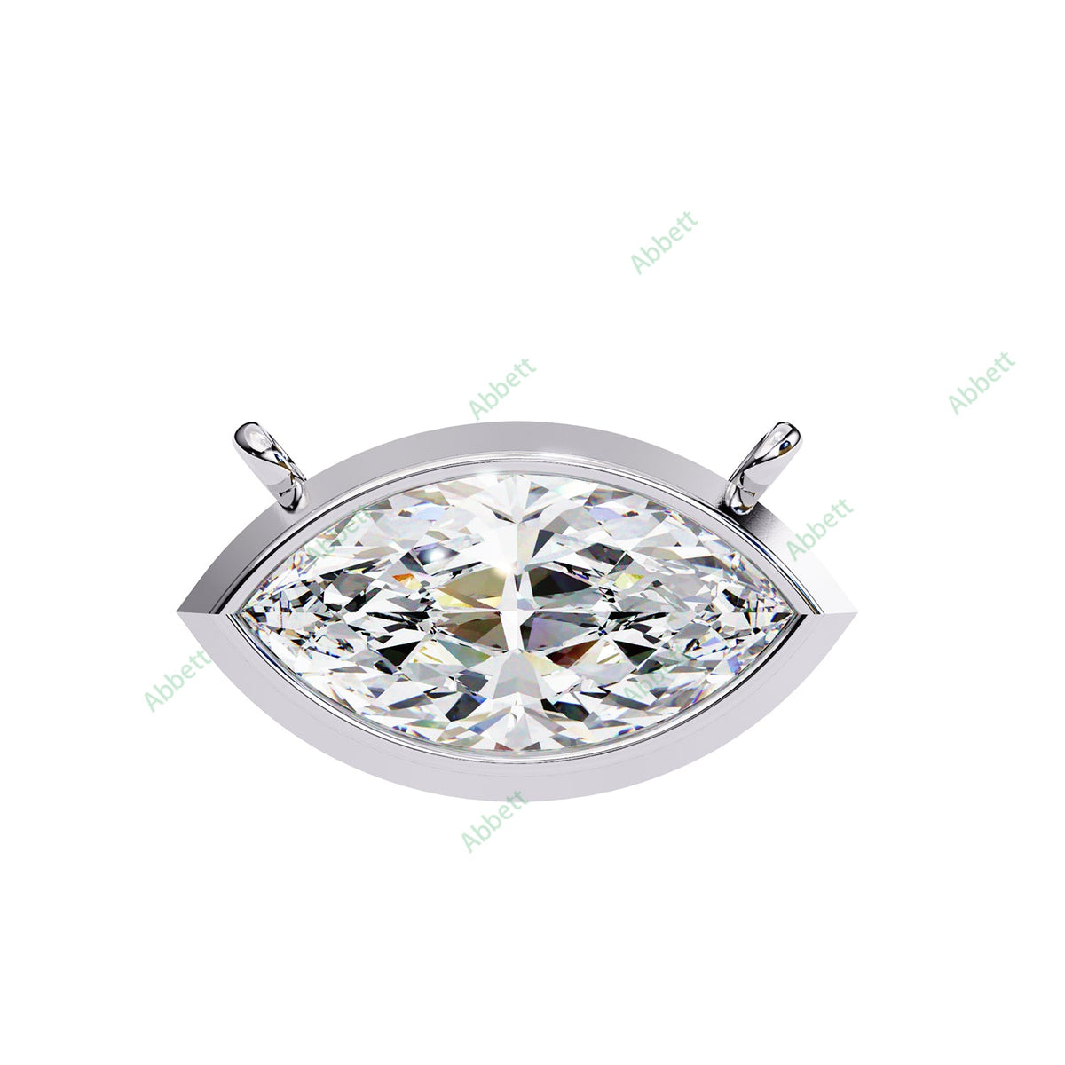 Bezel, East West Solitaire Pendant PE1592