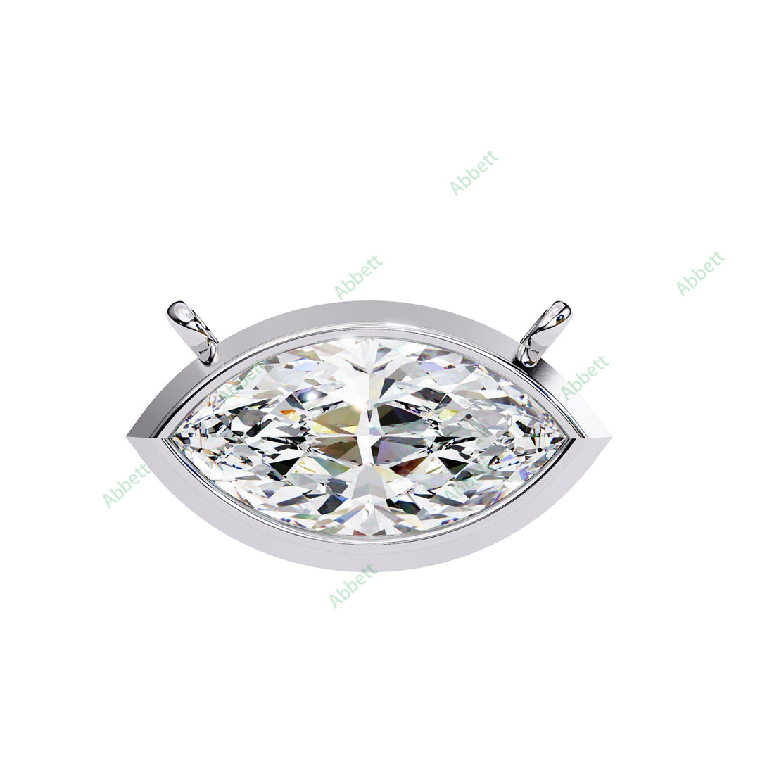 Bezel Marquise Solitaire Pendant PE1592