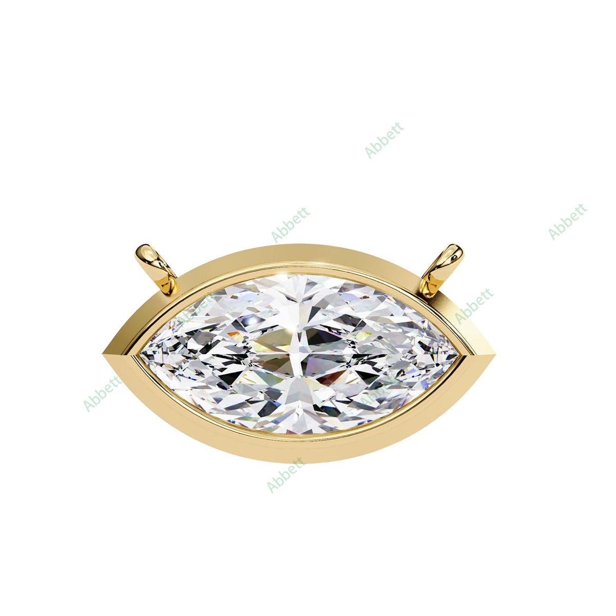 Bezel, East West Solitaire Pendant PE1592
