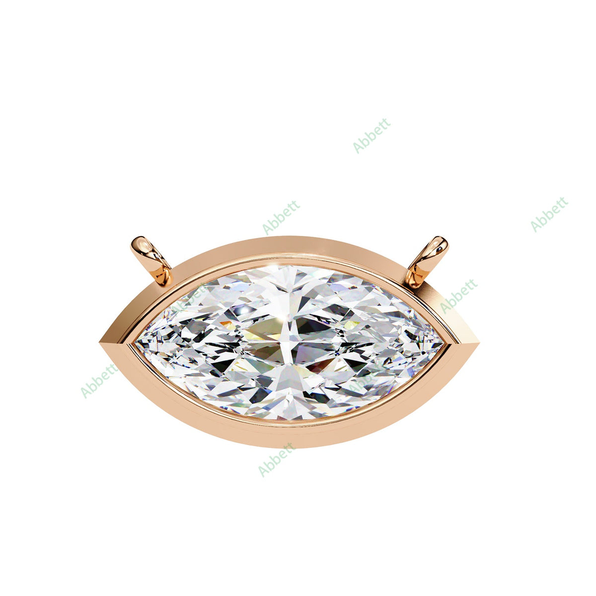 Bezel, East West Solitaire Pendant PE1592