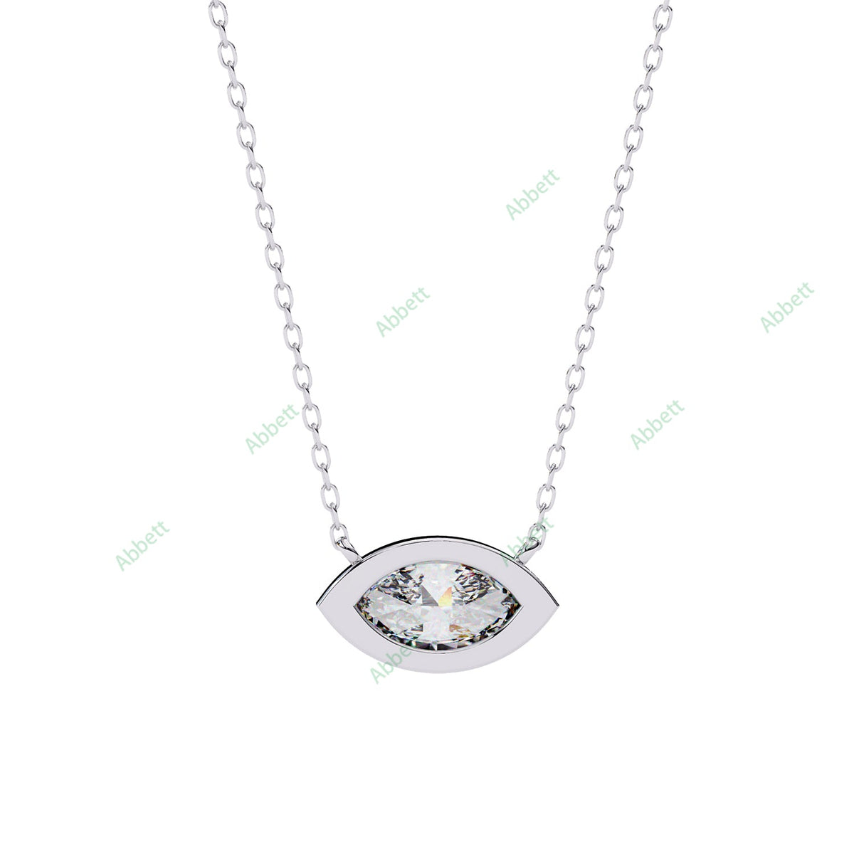 Bezel, East West Solitaire Pendant PE1592