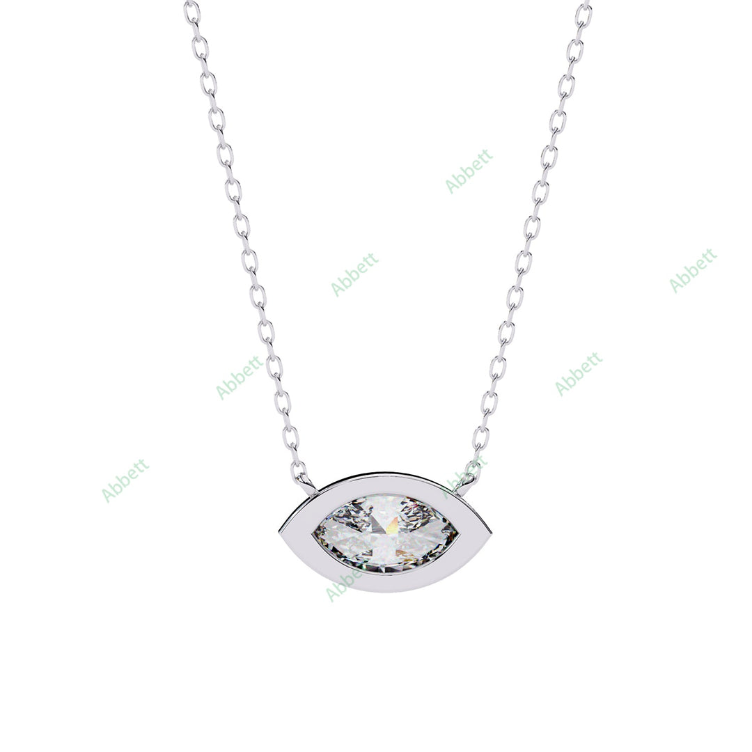 Bezel Marquise Solitaire Pendant PE1592