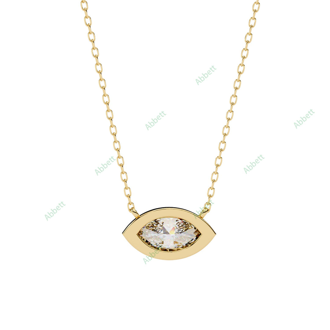 Bezel Marquise Solitaire Pendant PE1592
