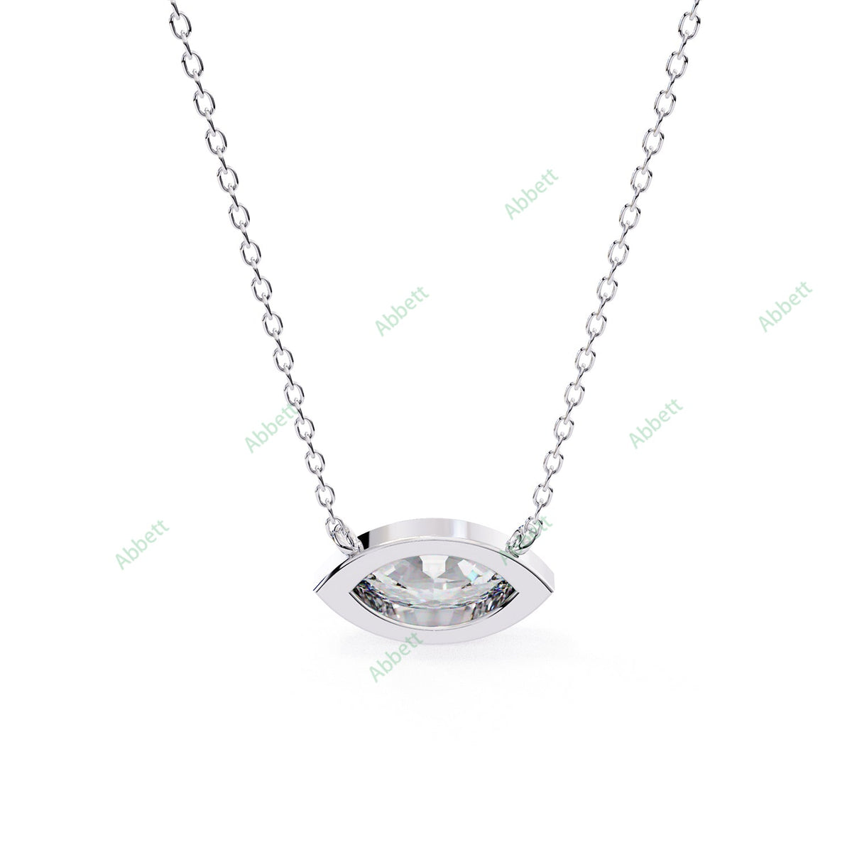 Bezel, East West Solitaire Pendant PE1592