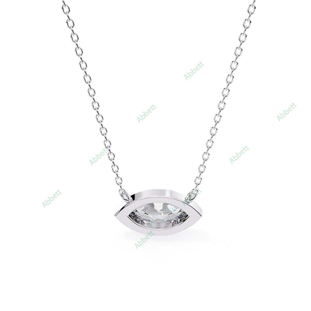Bezel Marquise Solitaire Pendant PE1592