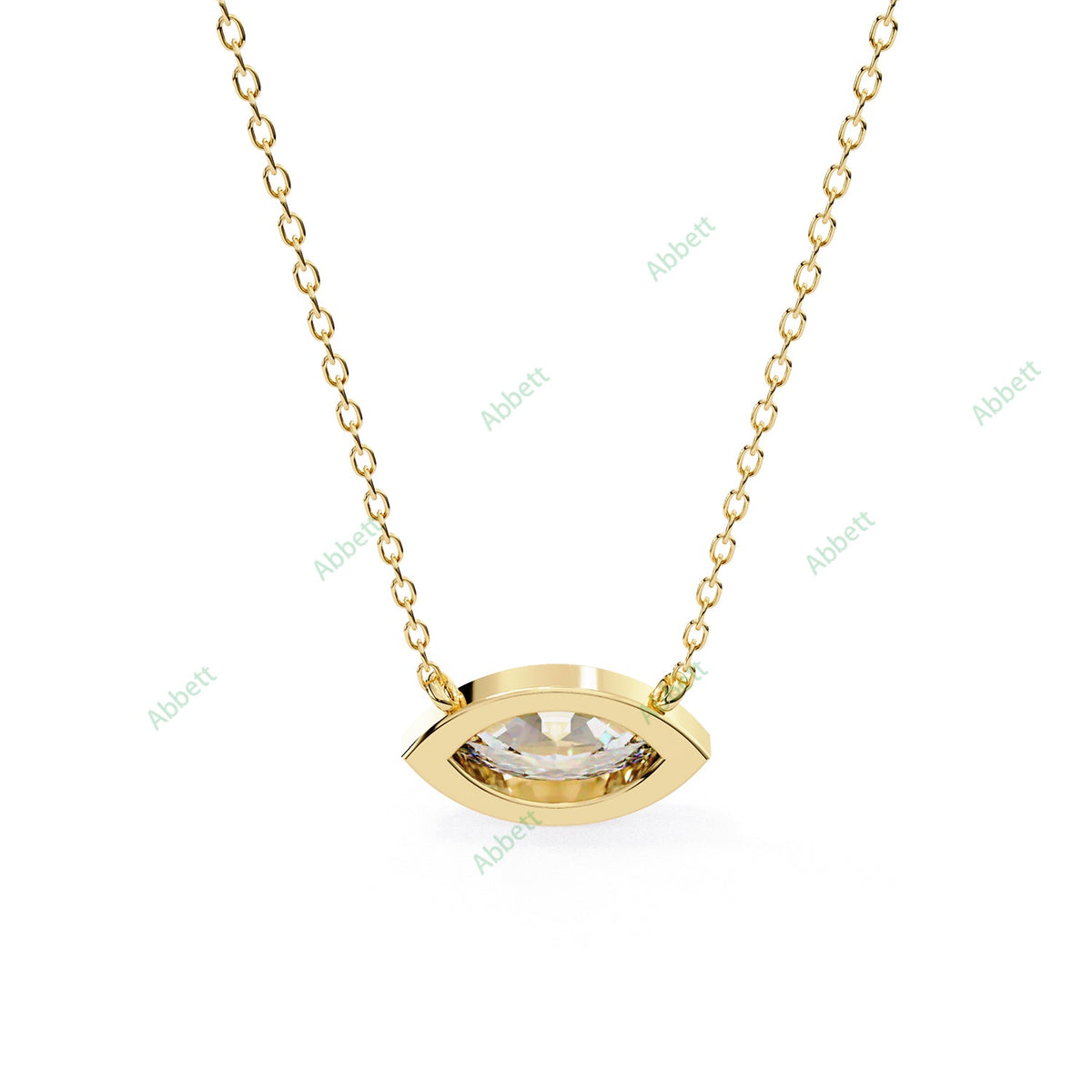 Bezel, East West Solitaire Pendant PE1592