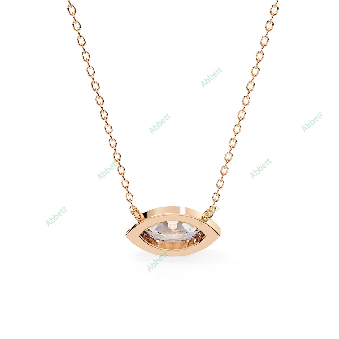 Bezel Marquise Solitaire Pendant PE1592