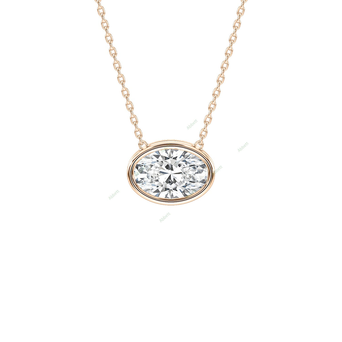 Bezel, East West Solitaire Pendant PESO023