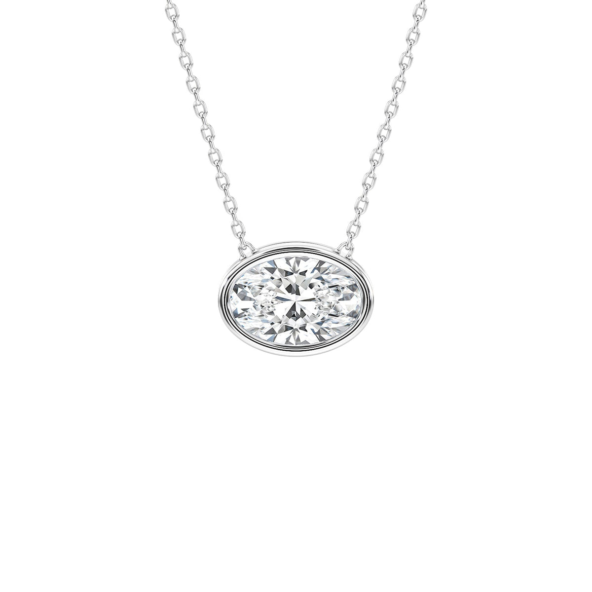 Bezel, East West Solitaire Pendant PESO023