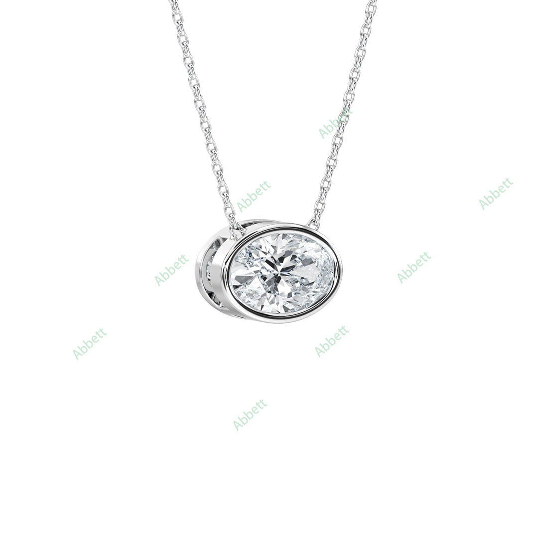 Bezel, East West Solitaire Pendant PESO023