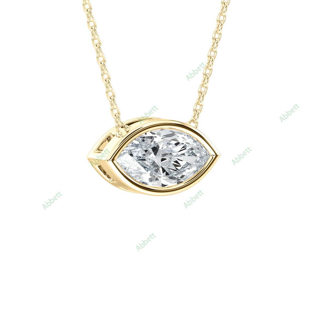 Bezel, East West Solitaire Pendant PESO025